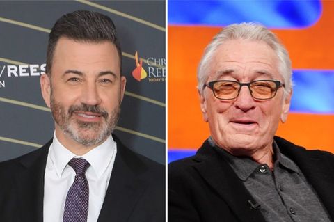Robert De Niro (r.) bewies bei Jimmy Kimmel seinen Sinn für Humor - und seine tiefsitzende Abneigung gegenüber Donald Trump.