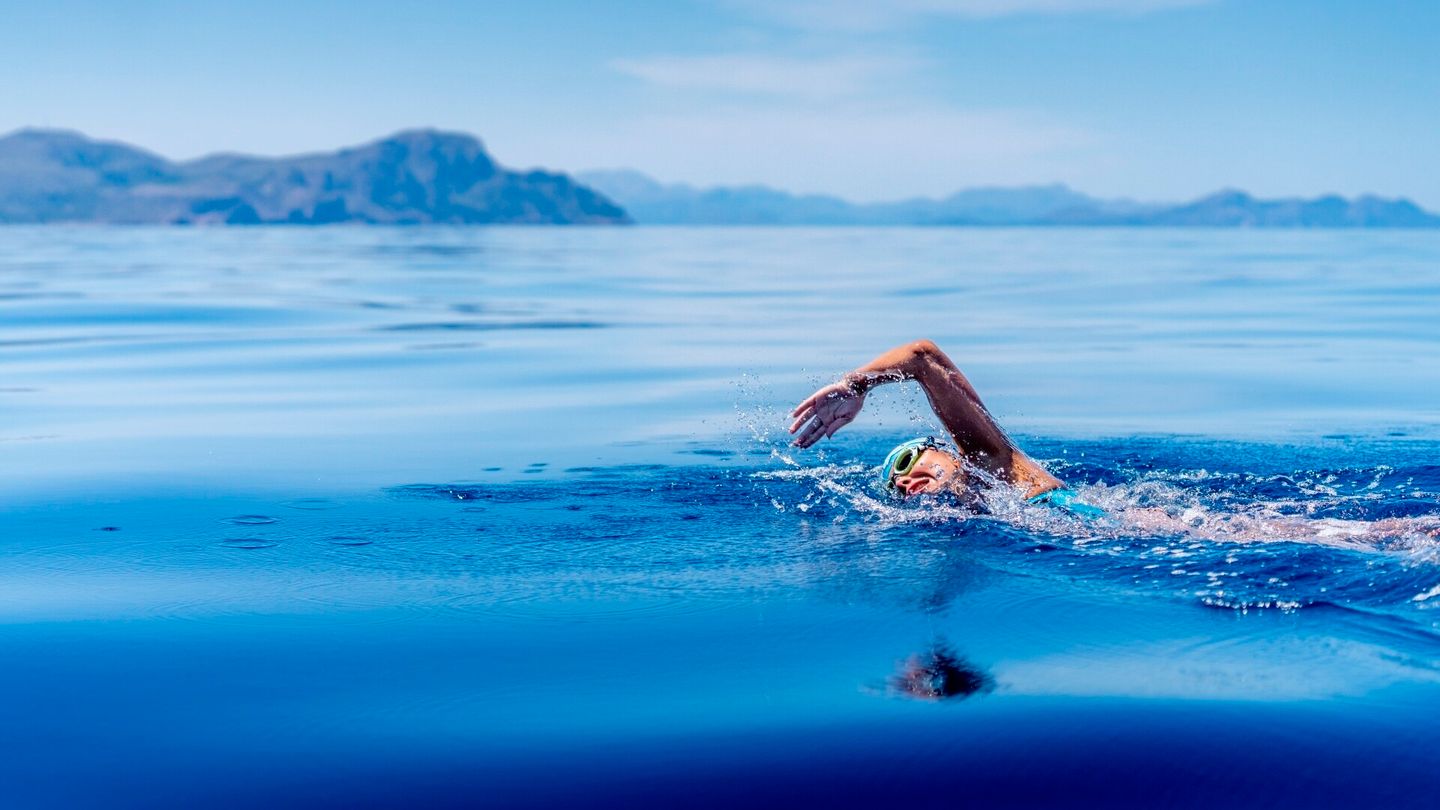 Im Freiwasserschwimmen über lange Strecken können Frauen mit Männern mithalten. Auf diesem Foto zu sehen ist die deutsche Schwimmerin Nathalie Pohl, sie durchquerte 2021 den 40 Kilometer langen Kanal von Menorca in 9:50 Stunden. Zwar hält den Weltrekord auf dieser Strecke ein Mann, im Jersey Kanal vor der französischen Küste konnte sie allerdings eine Bestzeit aufstellen, die bislang weder andere Frauen noch Männer übertreffen konnten. Sie schwamm die 22,5 Kilometer lange Strecke in sensationellen 5:29 Stunden