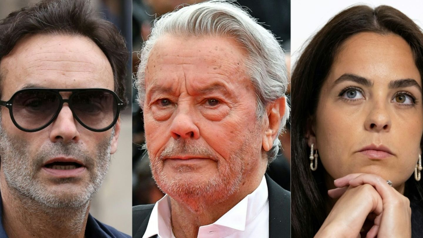 Alain Delon mit Anthony und Anouchka Delon