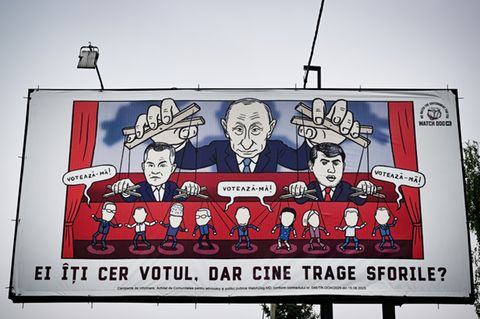 Russland-kritisches Wahlplakat in Moldau