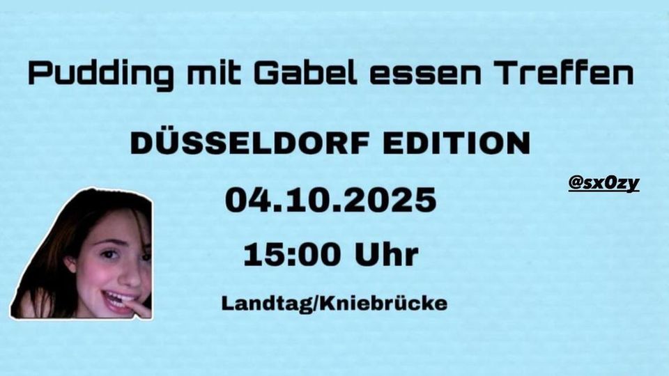 Pudding mit Gabel Essen Treffen