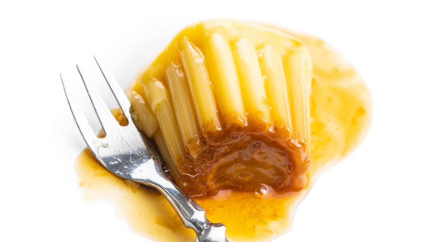 Pudding mit Gabel
