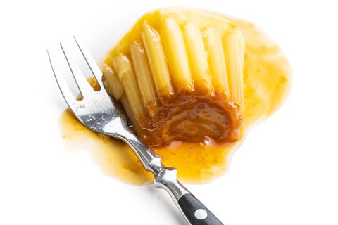 Pudding mit Gabel