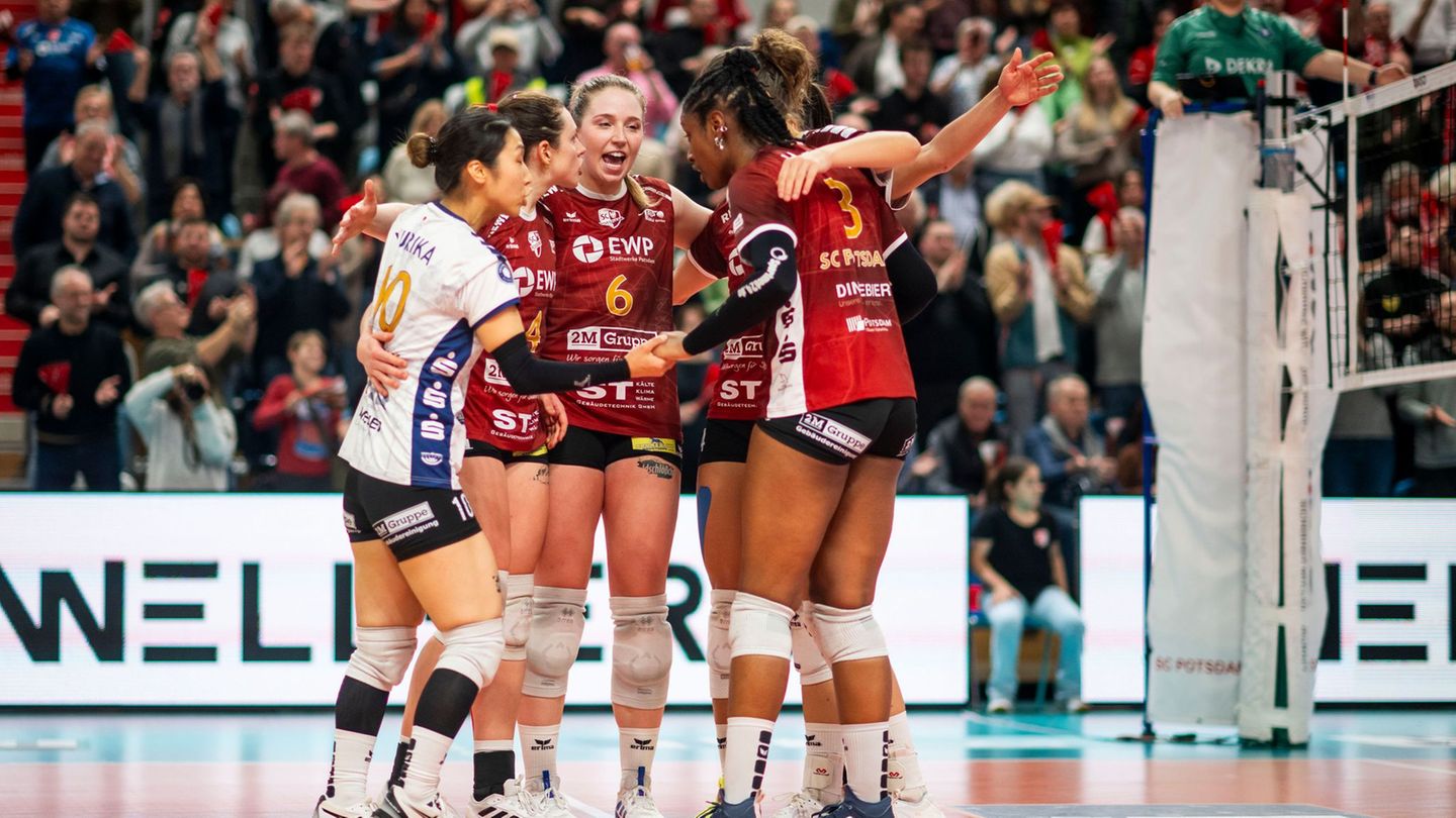Die Volleyballerinnen des SC Potsdam müssen die Bundesliga-Lizenz zurückgeben. (Archivbild) Foto: Julius Frick/dpa