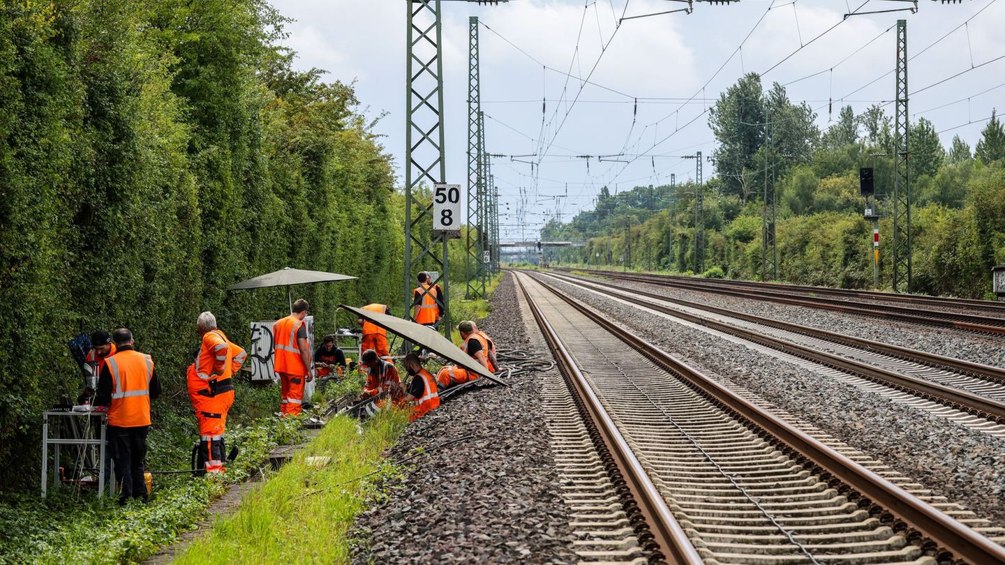 Nach einem Anschlag werden Kabel repariert. (Archivbild) Foto: Christoph Reichwein/dpa