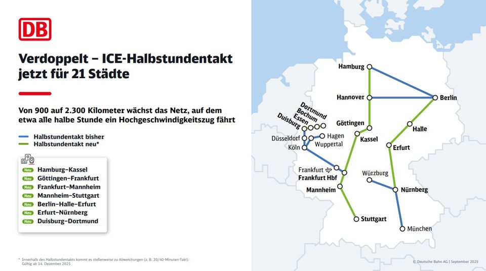 Neue Verbindungen: Der ICE wird zur Deutschland-S-Bahn – DB präsentiert Fahrplan 2026