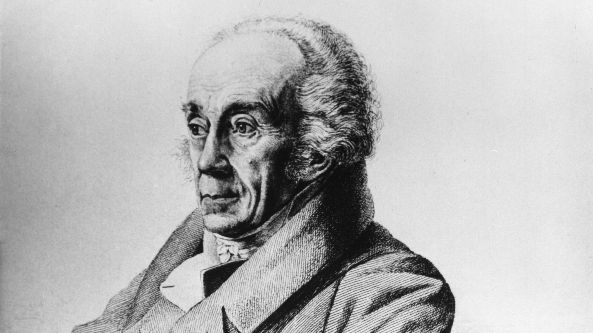 Schädel-Forscher Johann Friedrich Blumenbach an einem Tisch