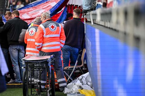 Das Spiel in Heidenheim wird von einem medizinischen Notfall überschattet