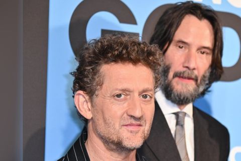 Keanu Reeves (r.) mit Alex Winter bei der Premiere von "Warten auf Godot".