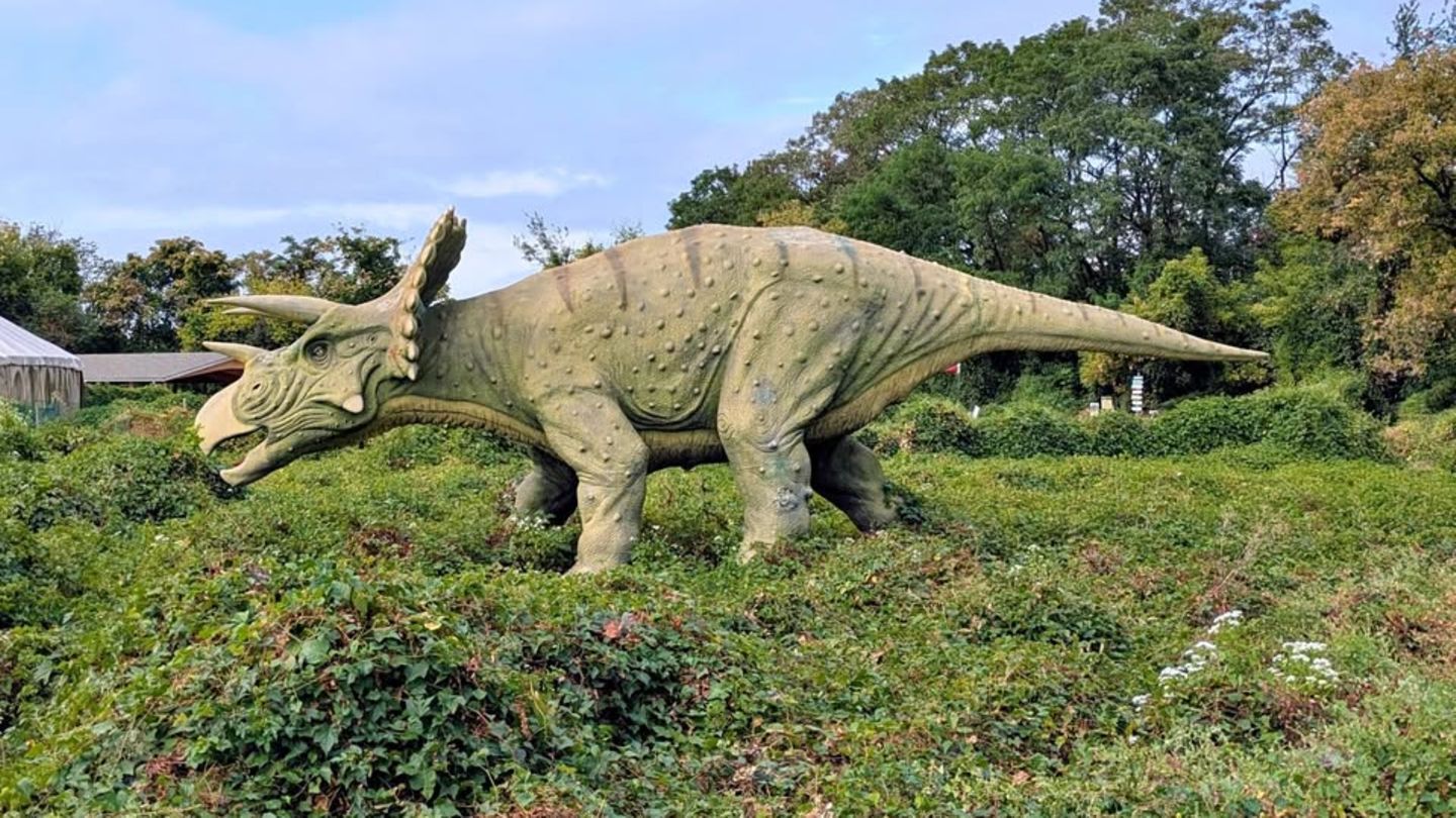 Dinosaurier-Figur im Freizeitpark Field Station in New Jersey