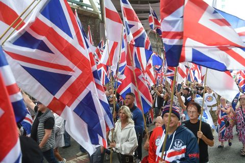 Demonstranten forderten im August in Manchester "Massenabschiebungen"