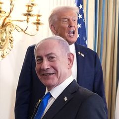 Donald Trump (l.) empfängt Benjamin Netanjahu im Weißen Haus