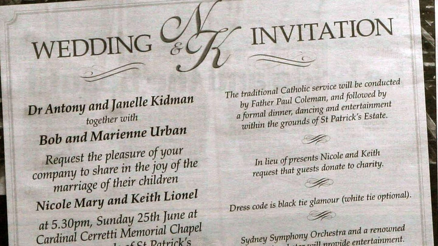 Im Juni 2005 klingeln bei Kidman und Urban die Hochzeitsglocken. Die beiden Australier kehren für die Hochzeit in ihre Heimat zurück, geheiratet wird in Sydney. Das Brautpaar wünscht sich keine Hochzeitsgeschenke, sondern Spenden für wohltätige Zwecke. Zu den Gästen zählen Hugh Jackman, Russell Crowe, Naomi Watts und Medienmogul Rupert Murdoch