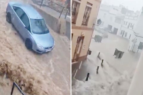 Heftiger Starkregen: Wassermassen überfluten erneut Straßen von Valencia