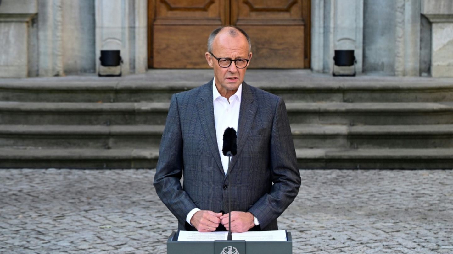 Merz vor Villa Borsig