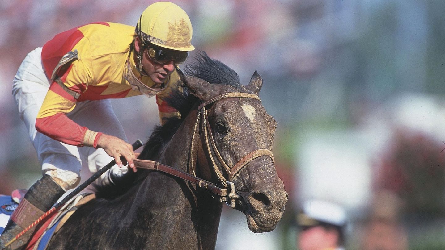 Pferde: Das teuerste Rennpferd Fusaichi Pegasus beim Kentucky Derby in den USA im Jahr 2000