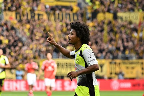 Karim Adeyemi hatte zuletzt viel Grund zur Freude. Foto: Torsten Silz/dpa