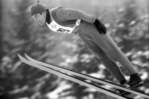 Horst Queck beim Skispringen