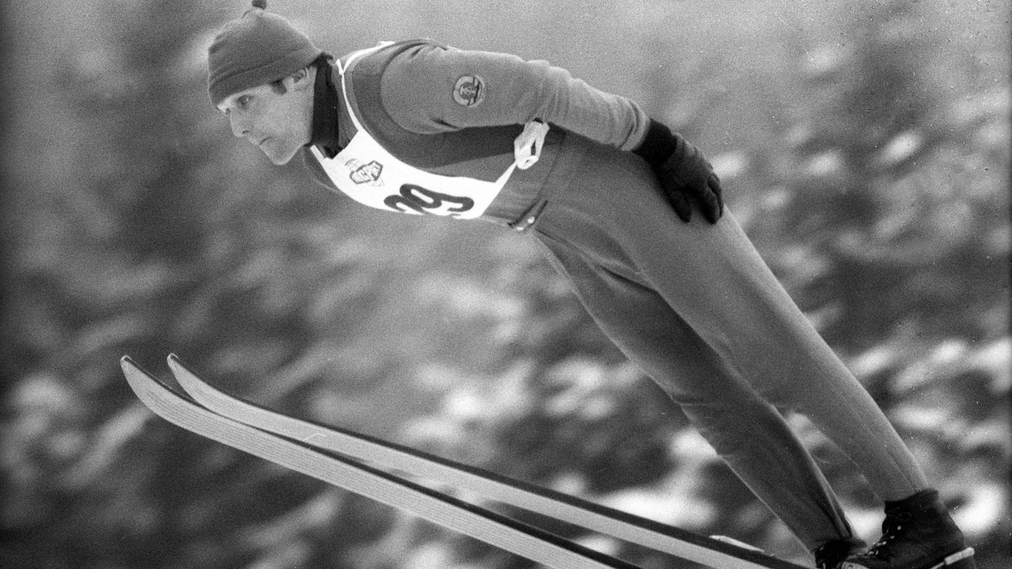 Horst Queck beim Skispringen