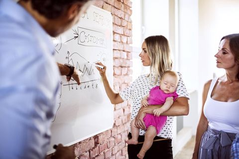 Wer sein Baby im Büro dabeihaben will, muss das vorher abklären