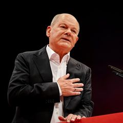 Ex-Kanzler Olaf Scholz bei einem Auftritt