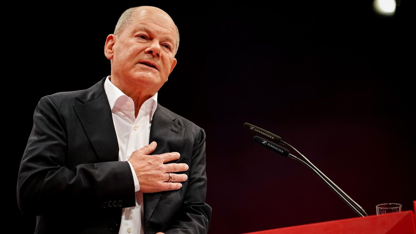 Ex-Kanzler Olaf Scholz bei einem Auftritt