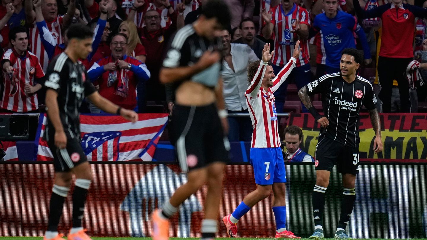 Eintracht Frankfurt war bei Atlético Madrid chancenlos. Foto: Manu Fernandez/AP/dpa