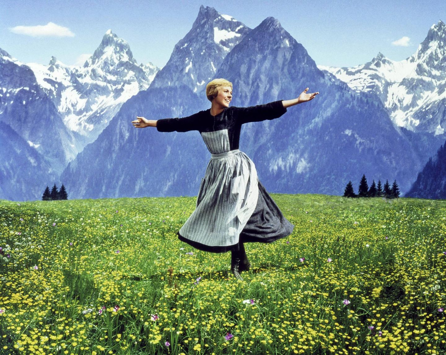 Julie Andrews in den Österreichischen Alpen in der Musical-Verfilmung "Meine Lieder – meine Träume"