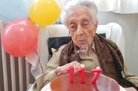 Alter: Maria Branyas an ihrem 117. Geburtstag am 4. März 2024
