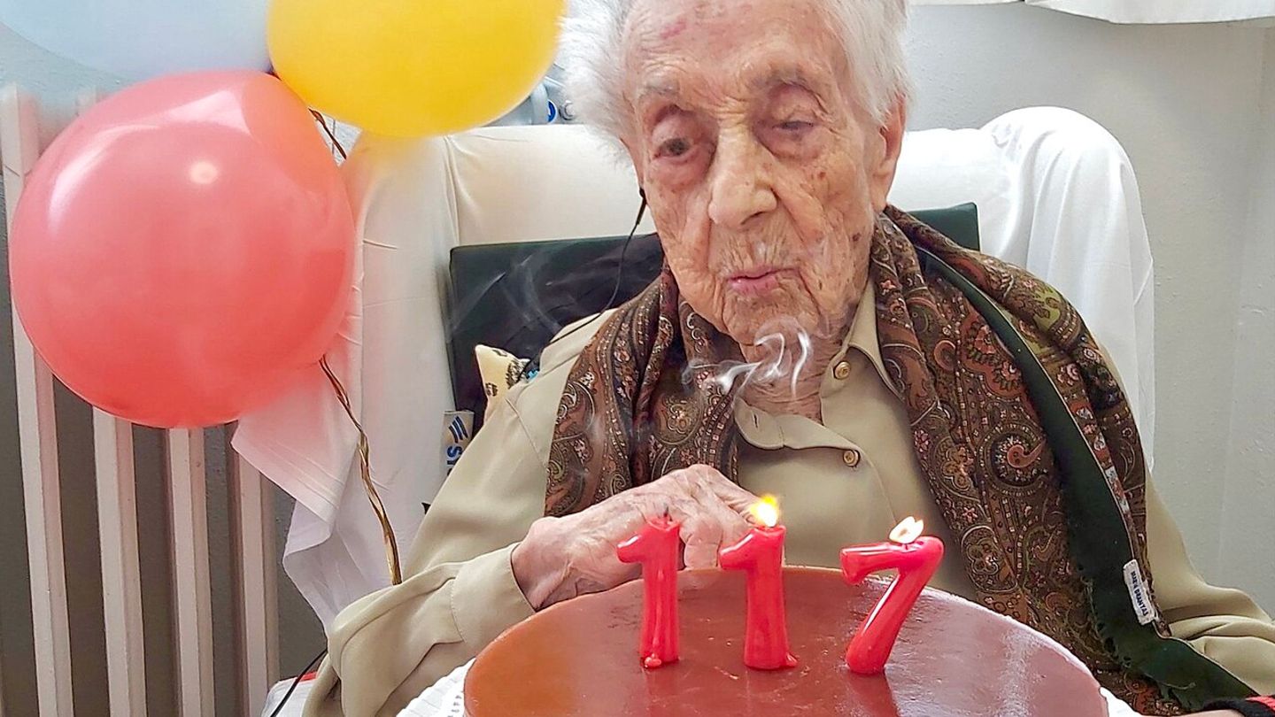 Alter: Maria Branyas an ihrem 117. Geburtstag am 4. März 2024