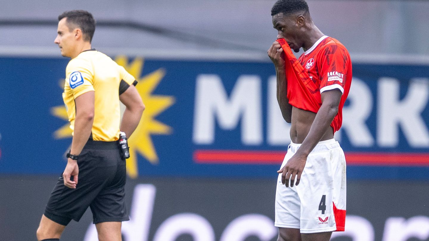 Maxwell Gyamfi fehlt dem 1. FC Kaiserslautern nach seiner Roten Karte in den kommenden beiden Spielen. (Archivbild) Foto: David