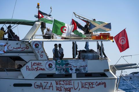 Ein Schiff der Gaza-Hilfsflotte