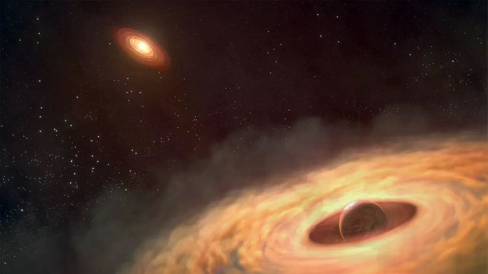Der Exoplanet CT Cha b, um den gerade Monde entstehen könnten Der Exoplanet CT Cha b, um den gerade Monde entstehen könnten