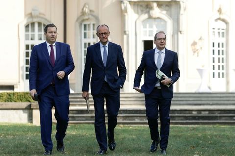 Lars Klingbeil, Friedrich Merz, Alexander Dobrindt(v.l.)