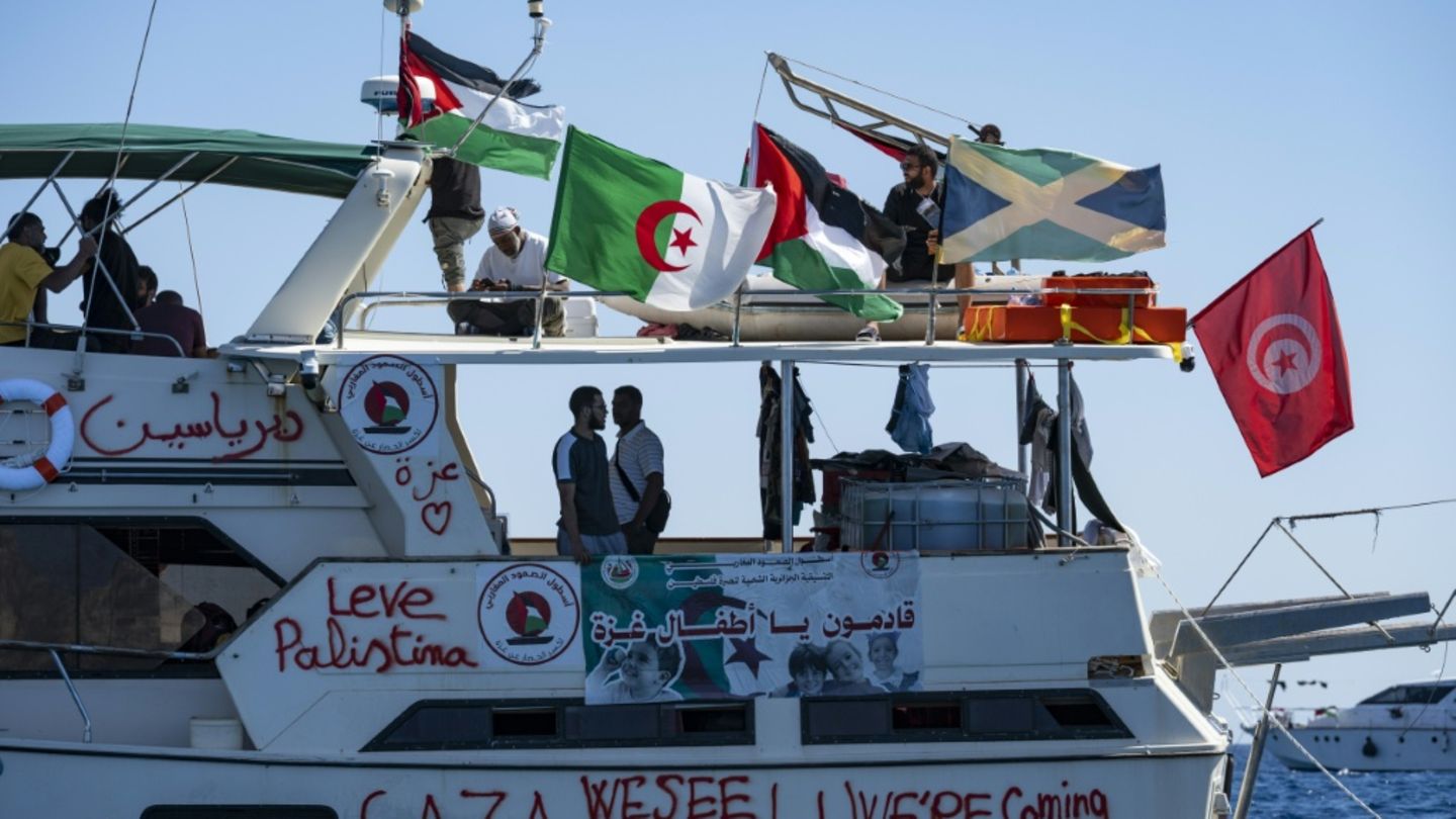 Ein Schiff der Gaza-Hilfsflotte