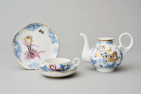 Meissener Serviceteile „Blütenreigen“ mit Dekor „Sommernachtstraum“, Ludwig Zepner, Heinz Werner, 1968/69