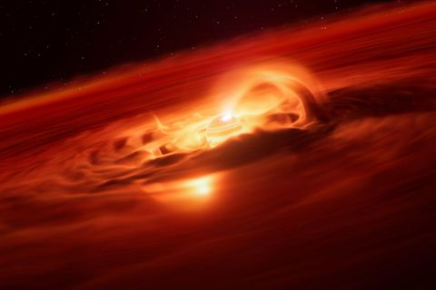 Sechs Milliarden Tonnen pro Sekunde: Dieser Planet ist wahrlich ein Gierschlund. Foto: M. Kornmesser/ESO/L. Calçada/dpa
