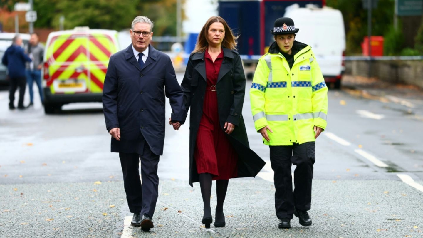Keir Starmer und seine Ehefrau Victoria in Manchester