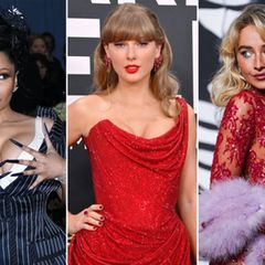 Nicki Minaj (li.) oder Sabrina Carpenter (re.) feiern Taylor Swift für ihr neues Album.