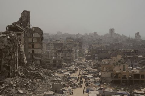 Trotz Friedensplan: Angriff Israels auf die Omar-al-Mukhtar-Straße in Gaza-Stadt am Freitag