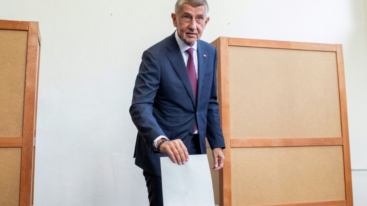 Babis bei der Stimmabgabe