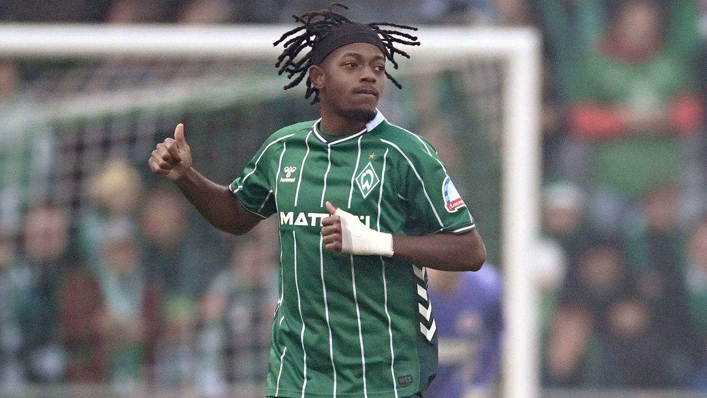 Samuel Mbangula brachte Werder gegen den FC St. Pauli früh in Führung, Foto: Carmen Jaspersen/dpa