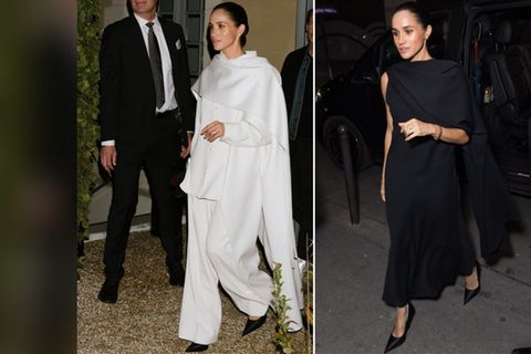 Herzogin Meghan am Samstag in Paris - erst bei einer Fashion Show, dann bei der Aftershowparty.
