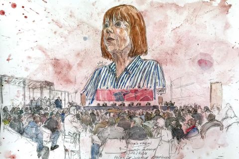Gisèle, Dominique Pelicots Exfrau, im Gerichtsseel in Avignon