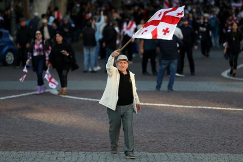 Demonstrant in Tiflis