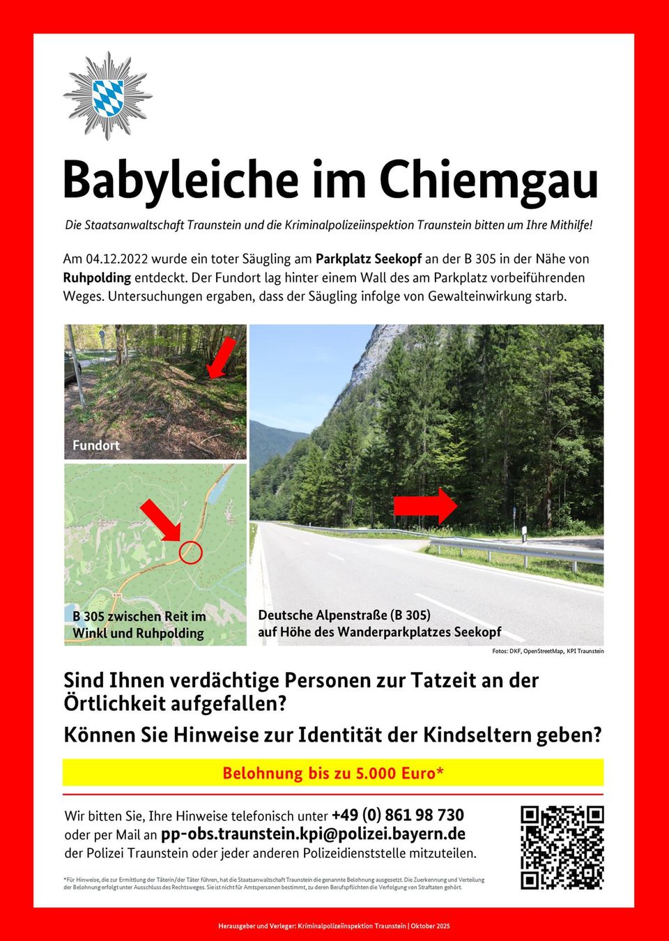 Das Fahndungsplakat der Polizei Bayern