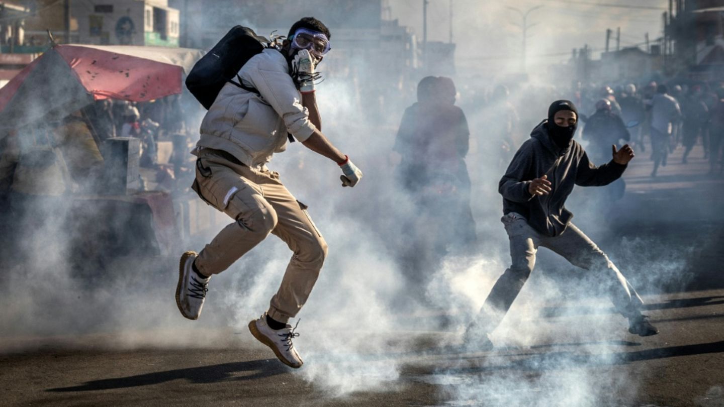 Demonstranten in Antananarivo
