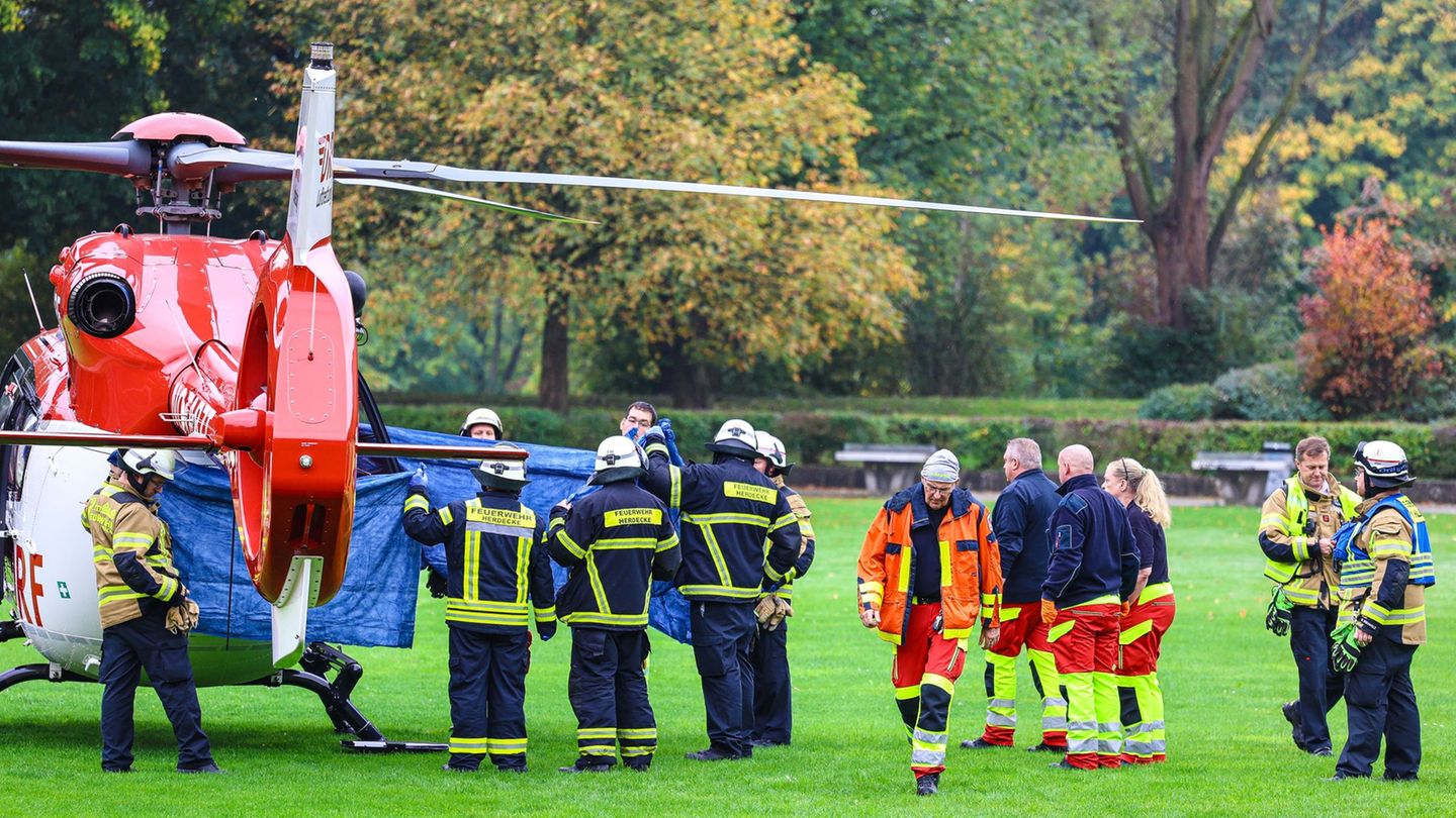 Ein Rettungshubschrauber brachte die lebensgefährlich Verletzte in eine Klinik. Foto: Alex Talash/dpa