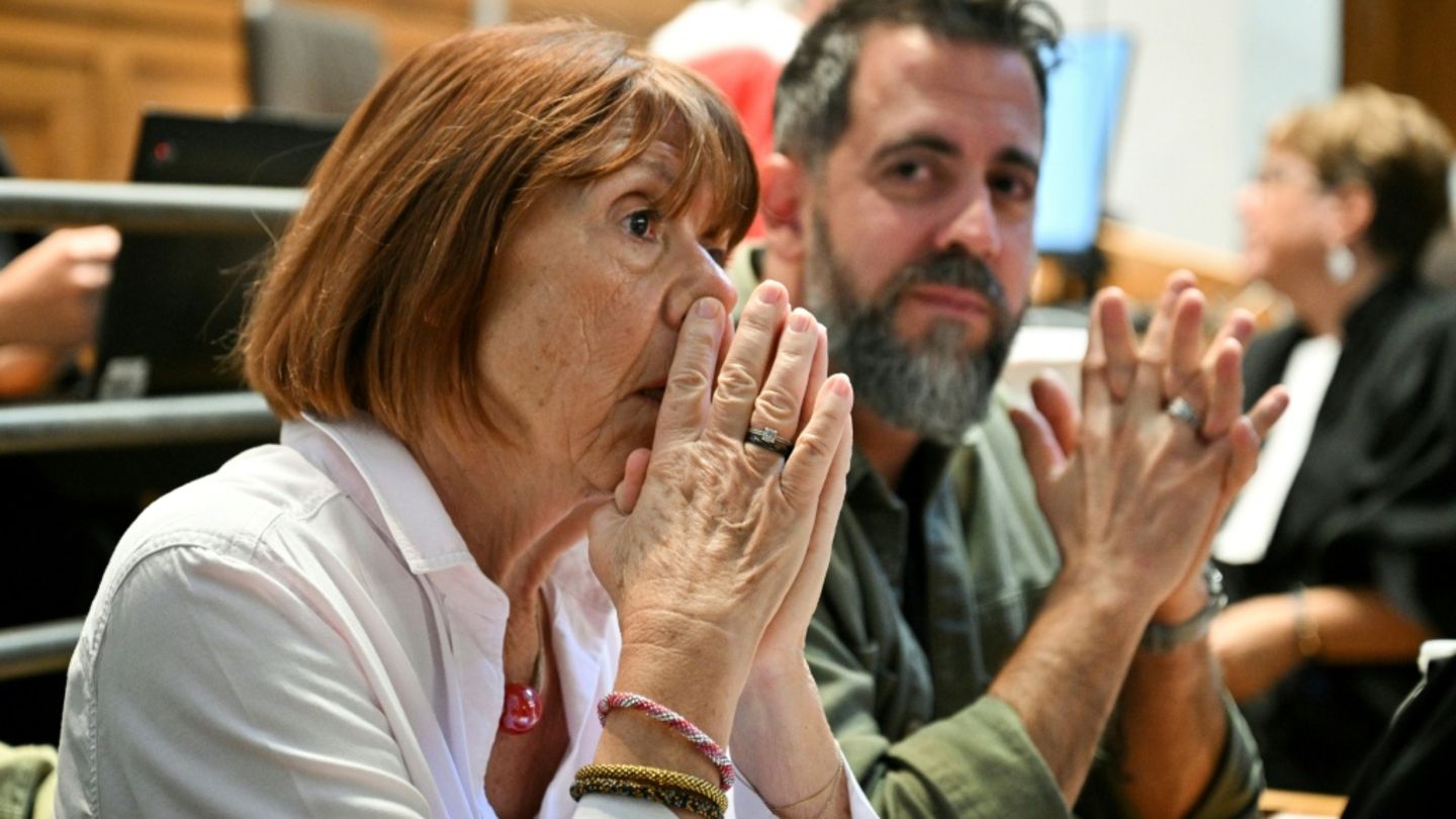 Gisèle Pelicot und ihr Sohn Florian am Dienstag im Gerichtssaal