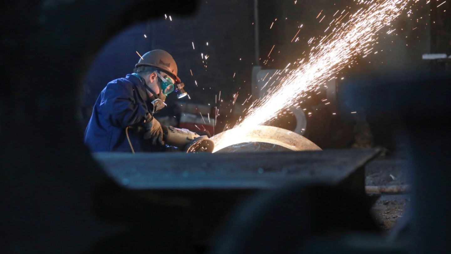 Produktion in einem Stahlwerk